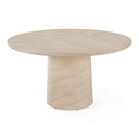 Sinai - Modern Faux Travertine Concrete Round Dining Table
