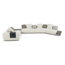 Siret - Modern Ivory Fabric Modular Sectional Sofa W/ Coffee Table