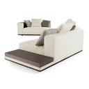 Siret - Modern Ivory Fabric Modular Sectional Sofa W/ Coffee Table