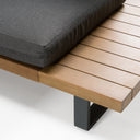 Skaros - Outdoor Grey Olefin Fabric + Eucalyptus Sectional Sofa + Coffee Table Set