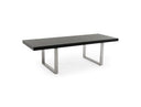 Skyline + Cora - Modern Black Crocodile + Grey Fabric & Leatherette Dining Set