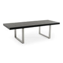 Skyline + Cora - Modern Black Crocodile + Grey Fabric & Leatherette Dining Set