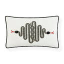 Snake Embroidered Pillow