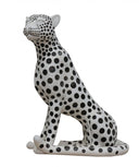 Snow Leopard - White & Black Sculpture