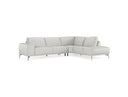 Soho - Italian Right Facing Light Grey Nirvana Leather Sectional Sofa
