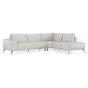 Soho - Italian Right Facing Light Grey Nirvana Leather Sectional Sofa
