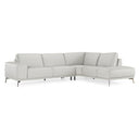 Soho - Italian Right Facing Light Grey Nirvana Leather Sectional Sofa