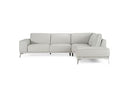 Soho - Italian Right Facing Light Grey Nirvana Leather Sectional Sofa