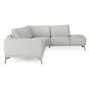 Soho - Italian Right Facing Light Grey Nirvana Leather Sectional Sofa