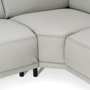 Soho - Italian Right Facing Light Grey Nirvana Leather Sectional Sofa