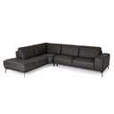 Soho - Italian Left Facing Grey Nirvana Fume Leather Sectional Sofa