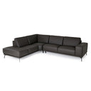 Soho - Italian Left Facing Grey Nirvana Fume Leather Sectional Sofa