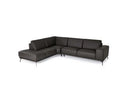 Soho - Italian Left Facing Grey Nirvana Fume Leather Sectional Sofa
