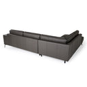 Soho - Italian Left Facing Grey Nirvana Fume Leather Sectional Sofa