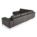 Soho - Italian Left Facing Grey Nirvana Fume Leather Sectional Sofa