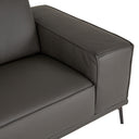 Soho - Italian Left Facing Grey Nirvana Fume Leather Sectional Sofa