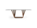 Solvang - Contemporary - Grey Glass + Walnut Rectangular Dining Table