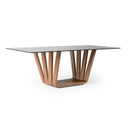 Solvang - Contemporary - Grey Glass + Walnut Rectangular Dining Table
