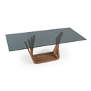 Solvang - Contemporary - Grey Glass + Walnut Rectangular Dining Table