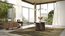 Solvang - Contemporary - Grey Glass + Walnut Rectangular Dining Table