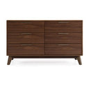Addison +Soria - Mid-Century Modern Grey Fabric + Walnut 4-Piece Bedroom Set