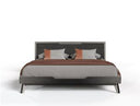 Shane - Modern Acacia & Brass Bed