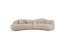 Spiro - Modern Beige Fabric Curved Sectional Sofa