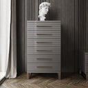 Splendor - Grey High Gloss Slatted Chest