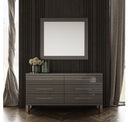Splendor - Grey High Gloss Slatted Nightstand