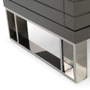 Splendor - Grey High Gloss Slatted Nightstand