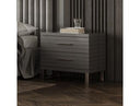 Splendor - Grey High Gloss Slatted Nightstand