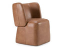 Standing - Modern Brown Vegan Leather Dining Chair w/ Castor Wheels