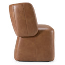 Standing - Modern Brown Vegan Leather Dining Chair w/ Castor Wheels