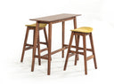 Steed Modern Yellow & Walnut Bar Stool (Set of 2), view 4