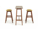 Steed Modern Yellow & Walnut Bar Stool (Set of 2), view 2