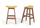 Steed Modern Yellow & Walnut Bar Stool (Set of 2), view 3