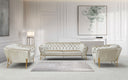 Stella - Transitional Beige Velvet Sofa Set