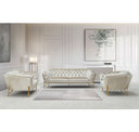 Stella - Transitional Beige Velvet Loveseat