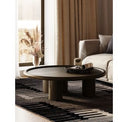 Strauss - Contemporary Brown Ash Round Nesting Table Set