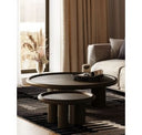 Arnaud - Modern Tan Fabric + Brown Oak Accent Chair
