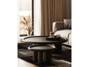 Strauss - Contemporary Brown Ash Round Nesting Table Set