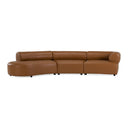 Stuart - Contemporary Brown Leather Left Facing Chaise Sectional Sofa