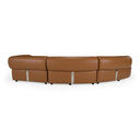 Stuart - Contemporary Brown Leather Left Facing Chaise Sectional Sofa