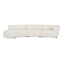Stuart - Contemporary White Leather Left Facing Chaise Sectional Sofa