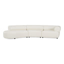 Stuart - Contemporary White Leather Left Facing Chaise Sectional Sofa