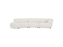 Stuart - Contemporary White Leather Left Facing Chaise Sectional Sofa