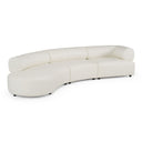 Stuart - Contemporary White Leather Left Facing Chaise Sectional Sofa