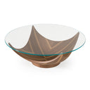 Sunrise - Contemporary Glass + Walnut Round Coffee Table