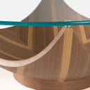 Sunrise - Contemporary Glass + Walnut Round Coffee Table