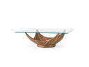 Sunrise - Contemporary Glass + Walnut Square Coffee Table